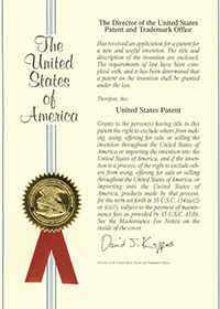 アメリカ特許証